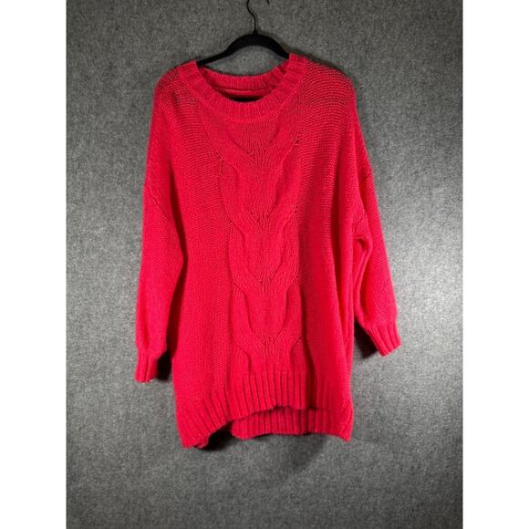 aerie Sweater Women Small Pink Oversized Tunic Knit Cozy Wool Blend Casual‎ - Picture 1 of 8
